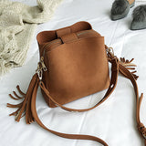 Marfuny Brand Tassel Shoulder Bag Female Vintage Crossbody Bags For Women 2018 Bucket Bag