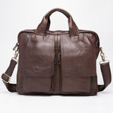 Men Genuine Leather Bag Business Tote Briefcases Messenger Bag Horse Leather Famous Brands High