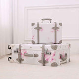 Uniwalker 20" - 26" Vintage Rolling Luggage Bagages Pu Leather Suitcase Trunk Retro Luggage With
