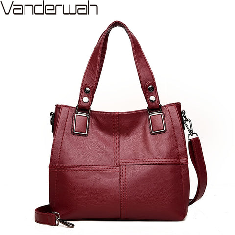 New Fashion Leather Women Bags Handbags Women Famous Brands Luxury Designer Plaid Sholder Bag