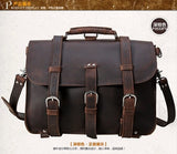Crazy Horse Leather Briefcase Men 2017 New Man Brands Brown Vintage Extra Large Business Travel
