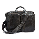 Letrend Vintage Men Genuine Leather Travel Bag Men'S Handbag Multifunction Shoulder Bags Luxury