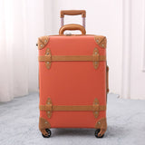 2018 Travel Luggage Spinner Rolling Retro Suitcase Genuine Leather Pu Carry-Ons 5 Colors Fashion