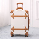 2018 Travel Luggage Spinner Rolling Retro Suitcase Genuine Leather Pu Carry-Ons 5 Colors Fashion