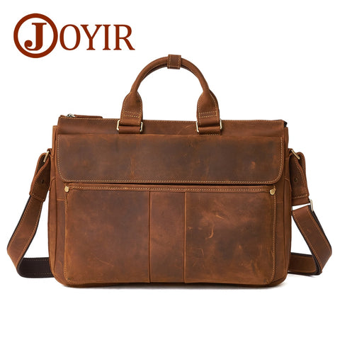 Joyir Brand Men Briefcases Vintage Male Handbag Business Men Laptop Genuine Leather Men Crossbody
