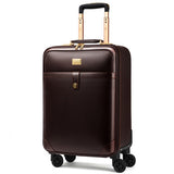 Luxury Men Women 'S Travel Luggage Suitcase ,Waterproof Pvc Leather Box With Wheel ,16"20"22"24"