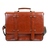 Ecosusi Women Messenger Bags Pu Leather Handbag Vintage Crossbody Satchel Briefcase Bolsas