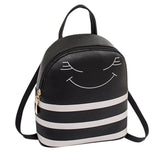 Girl Smiley Headphone Hole Backpack Slung Shoulder Bags Mobile Phone Purse