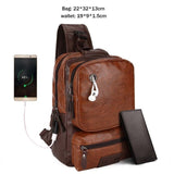 Vicuna Polo Anti-Theft External Usb Charge Messenger Bag Patchwork Men Crossbody Bag Large Capacity