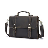 Men Laptop Messenger Bags Crazy Horse Leather Shoulder Bags Business Briefcase Laptop Handbag