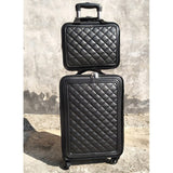 Women Retro Luggage Series 16/20/24 Size Pu Handbag And Rolling Luggage Men Lingge Spinner Brand