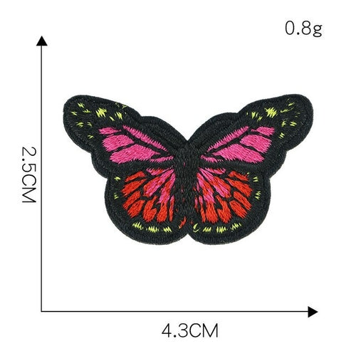 1 Piece Butterfly Sequin Chenille Embroidery Patches Alphabet Iron On