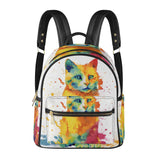 Cat Print  Casual PU Backpack