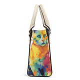 Cat Print  Luxury Women PU Handbag With Shoulder Strap