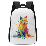 Cat Print  17 Inch School Backpack