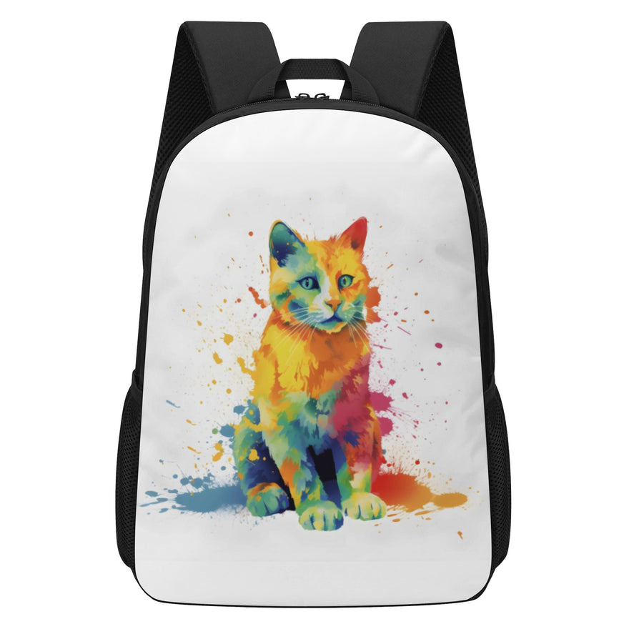 Cat Print  17 Inch School Backpack