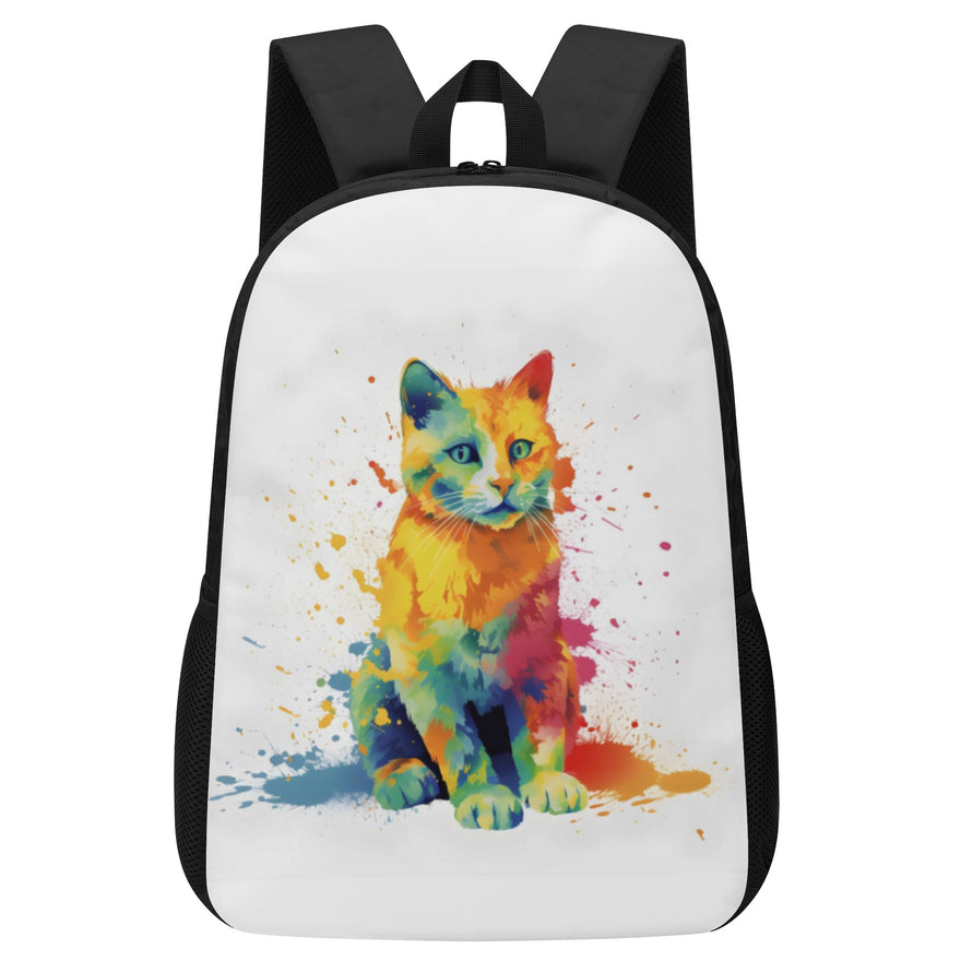 Cat Print  17 Inch Laptop Backpack