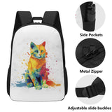 Cat Print  17 Inch School Backpack