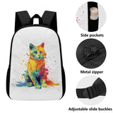 Cat Print  17 Inch Laptop Backpack