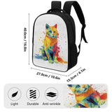 Cat Print  16 Inch Dual Compartment School Backpack