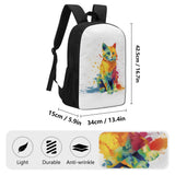 Cat Print  17 Inch School Backpack
