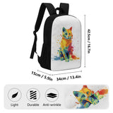 Cat Print  17 Inch Laptop Backpack