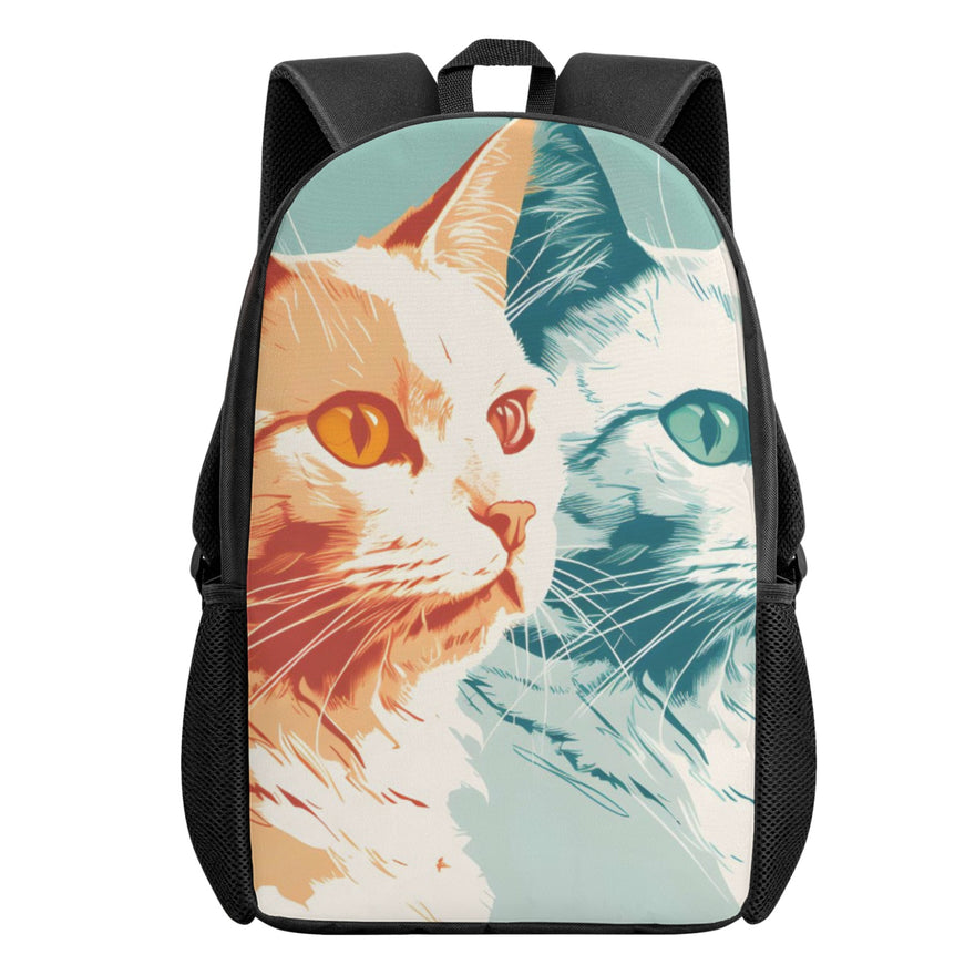 Cat Print  Kids Casual School Backpack