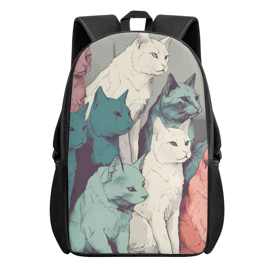Cat Print  Kids Casual School Backpack