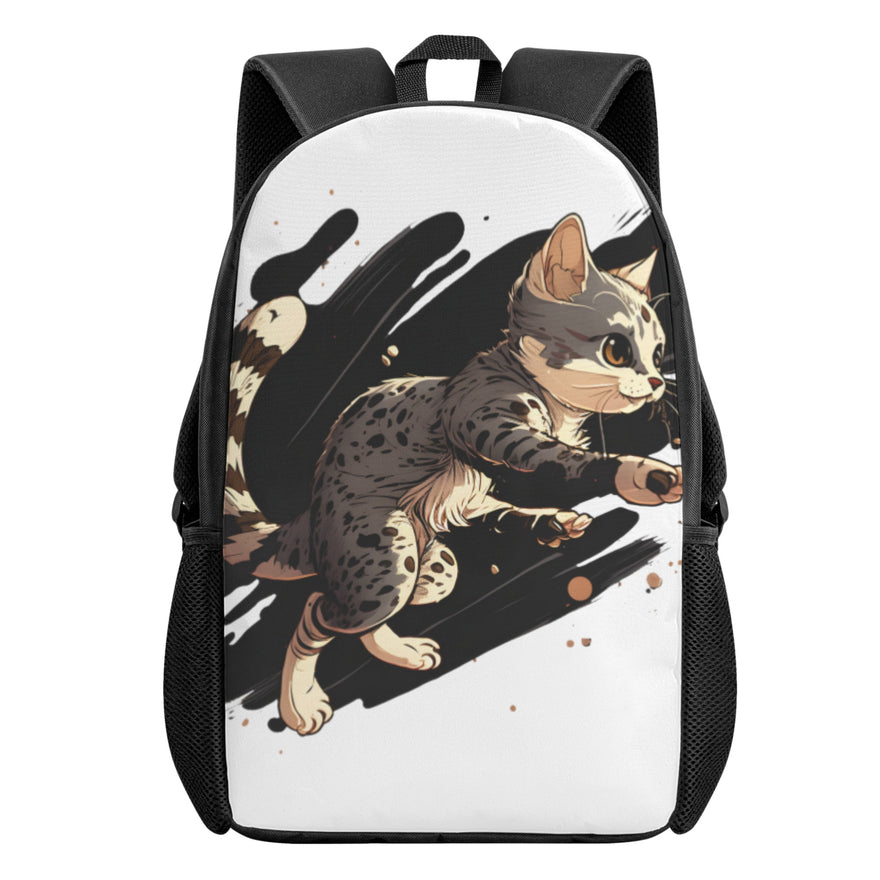 Cat Print  Kids Casual School Backpack
