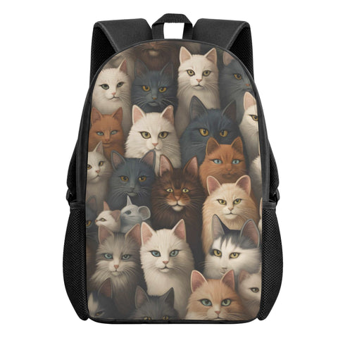 Cat Print  Kids Casual School Backpack