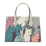 Cat Print  Luxury Women PU Handbag