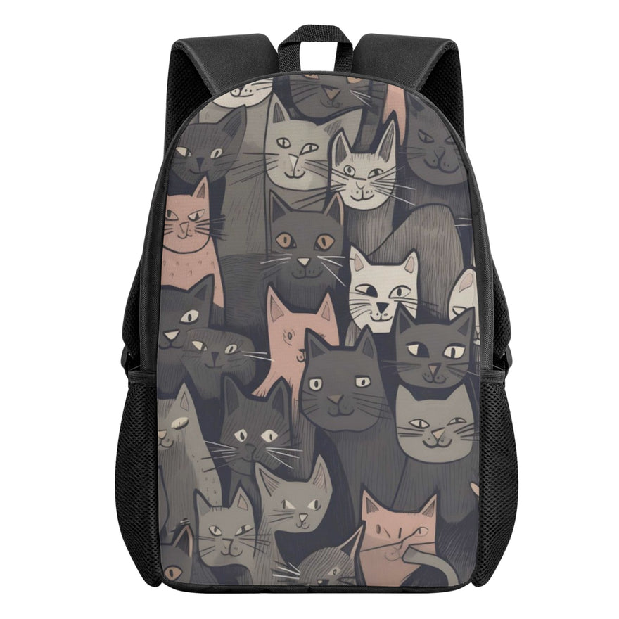 Cat Print  Kids Casual School Backpack