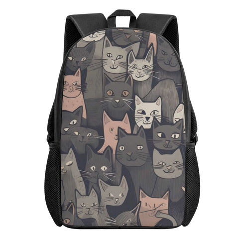 Cat Print  Kids Casual School Backpack