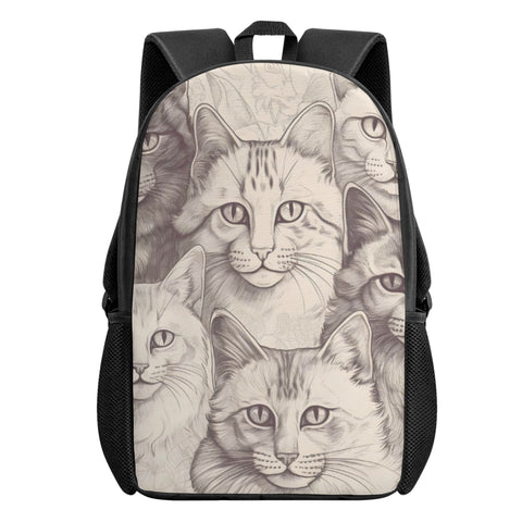 Cat Print  Kids Casual School Backpack