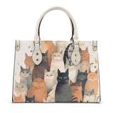 Cat Print  Luxury Women PU Handbag