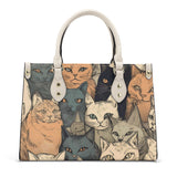 Cat Print  Luxury Women PU Handbag