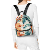 Cat Print  Casual PU Backpack