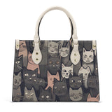 Cat Print  Luxury Women PU Handbag