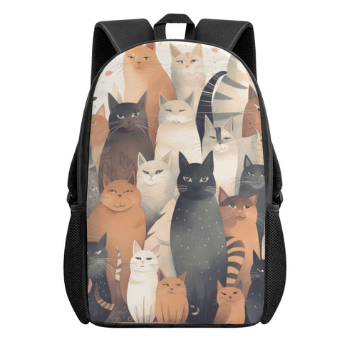 Cat Print  Kids Casual School Backpack
