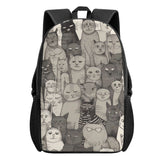 Cat Print  Kids Casual School Backpack