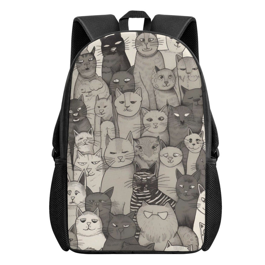 Cat Print  Kids Casual School Backpack