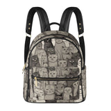 Cat Print  Casual PU Backpack