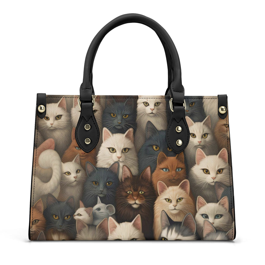 Cat Print  Luxury Women PU Handbag