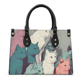 Cat Print  Luxury Women PU Handbag