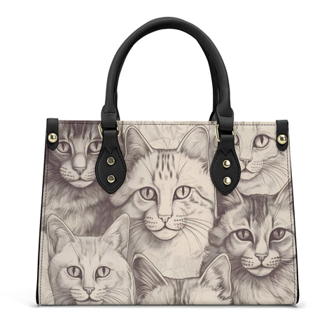 Cat Print  Luxury Women PU Handbag
