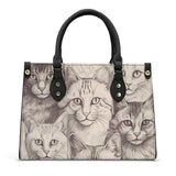 Cat Print  Luxury Women PU Handbag