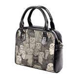 Cat Print  PU Shoulder Handbag