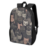 Cat Print  Kids Casual School Backpack