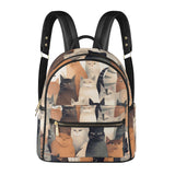 Cat Print  Casual PU Backpack