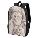 Cat Print  Kids Casual School Backpack